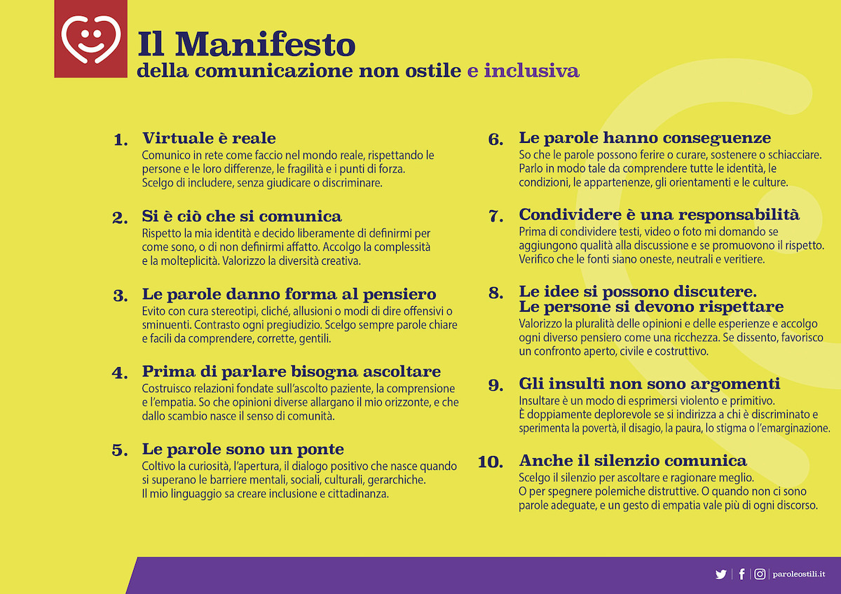 Manifesto parole non ostili
