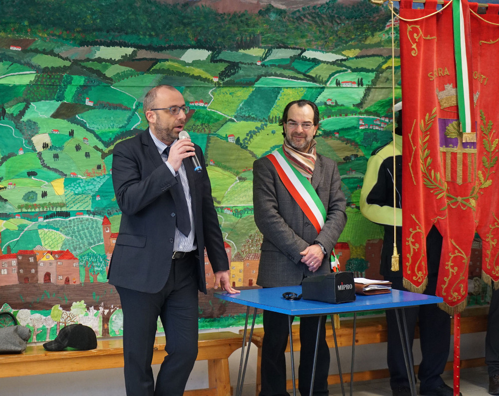Il Presidente del Consiglio Regionale delle Marche Antonio Mastrovincenzo con il Sindaco di Serra de' Conti Arduino Tassi